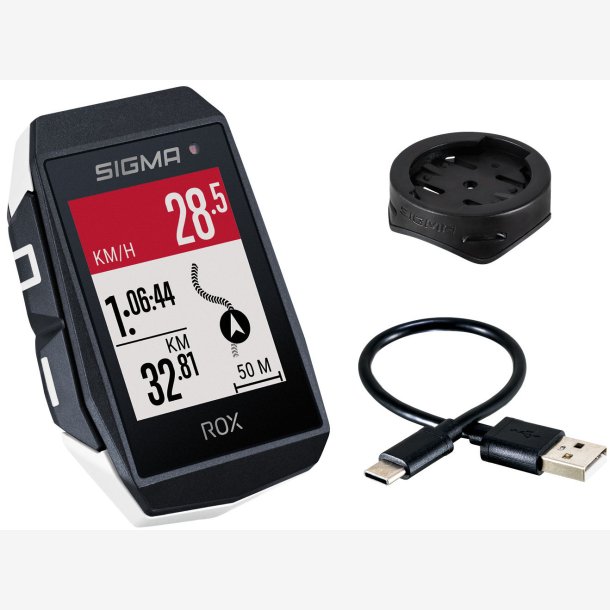 GPS Cykel computer Sigma ROX 11.1 EVO GPS with standard Styr mount - white