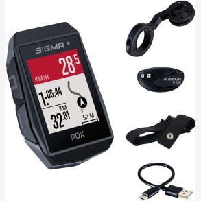GPS Cykel computer Sigma ROX 11.1 EVO GPS HR set with short Butler Styr mount - black