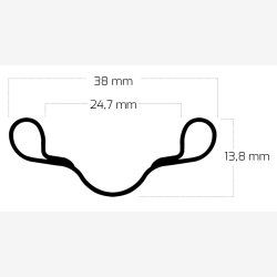 Flg Ryde Westwood V38 622 x 24C aluminium 36 huller 14G - sort