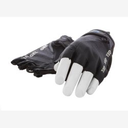 Mirage fingerl�se cykelhandsker i lycra med gelpuder - st�rrelse L - sort