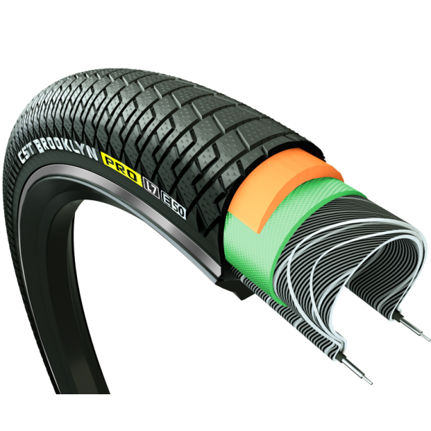 Dk CST Brooklyn Pro Cargo 20 x 2,15 / 55-406 - sort med refleks