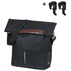 Cykeltaske shopper Basil City MIK Hooks 14 16L 13 x 29 x 31 cm - sort