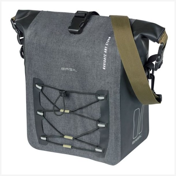 Cykeltaske Basil Navigator Storm M MIK 12 15L 14 x 25 x 36 cm - sort