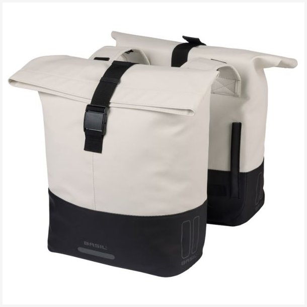Dobbelt cykeltaske Basil Cove 28-32L 14 x 29 x 36 cm - hvid/sort
