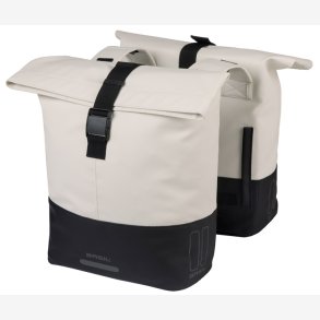 Dobbelt cykeltaske Basil Cove 28-32L 14 x 29 x 36 cm - hvid/sort
