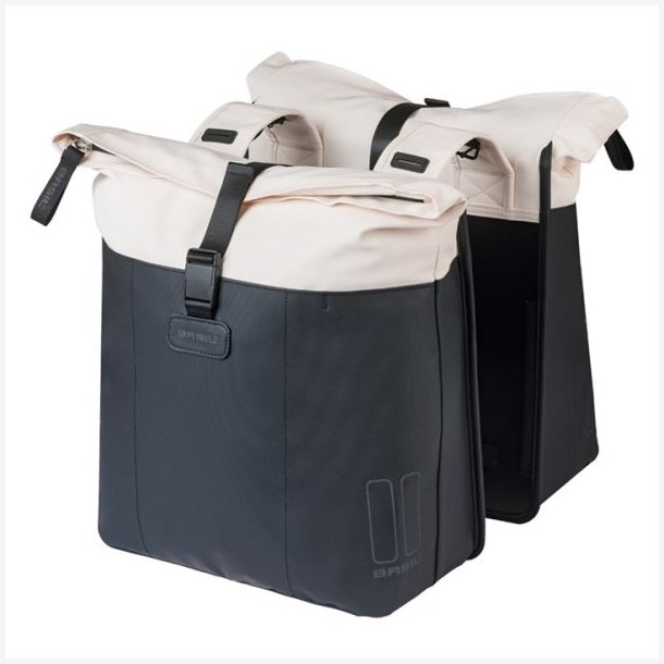 Dobbelt cykeltaske Basil Vive 28-35L 14 x 30 x 38 cm - sort/hvid