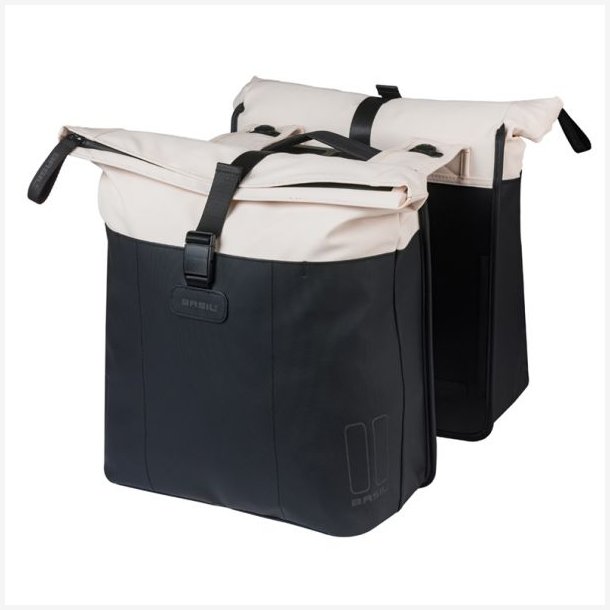 Dobbelt cykeltaske Basil Vive MIK 28-35L 14 x 30 x 38 cm - sort/hvid