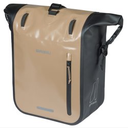 Enkelt cykeltaske Basil Rivo M presenning MIK 12 15L 14 x 25 x 38 cm sand/sort