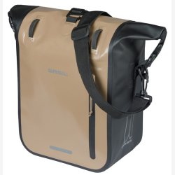 Enkelt cykeltaske Basil Rivo M presenning MIK 12 15L 14 x 25 x 38 cm sand/sort