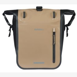 Enkelt cykeltaske Basil Rivo M presenning MIK 12 15L 14 x 25 x 38 cm sand/sort