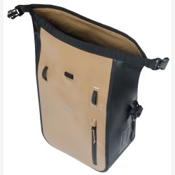 Enkelt cykeltaske Basil Rivo M presenning MIK 12 15L 14 x 25 x 38 cm sand/sort