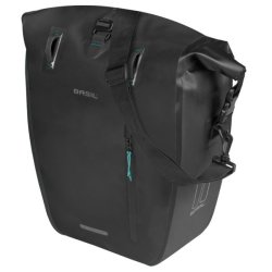 Cykeltaske Basil Rivo L tarpaulin MIK Hooks 25 31L 14 x 28 x 43 cm - sort