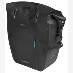 Enkelt cykeltaske Basil Rivo L presenning MIK 25 31L 14 x 28 x 43 cm sort