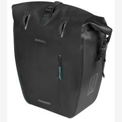 Enkelt cykeltaske Basil Rivo L presenning MIK 25 31L 14 x 28 x 43 cm sort