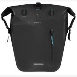 Enkelt cykeltaske Basil Rivo L presenning MIK 25 31L 14 x 28 x 43 cm sort