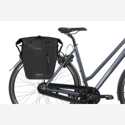 Enkelt cykeltaske Basil Rivo L presenning MIK 25 31L 14 x 28 x 43 cm sort