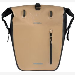 Enkelt cykeltaske Basil Rivo L presenning MIK 25 31L 14 x 28 x 43 cm sand/sort