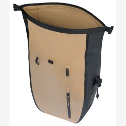 Enkelt cykeltaske Basil Rivo L presenning MIK 25 31L 14 x 28 x 43 cm sand/sort