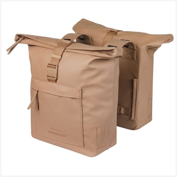 Dobbelt cykeltaske Basil Brooklyn 41L 14 x 30 x 37 cm - sand beige