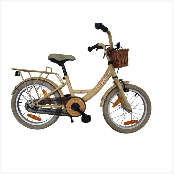 B�rnecykel Bikefun Girly 16 tommer - med kurv og fodbremse - guld