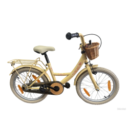 B�rnecykel Bikefun Girly 18 tommer - med kurv og fodbremse - beige/gul