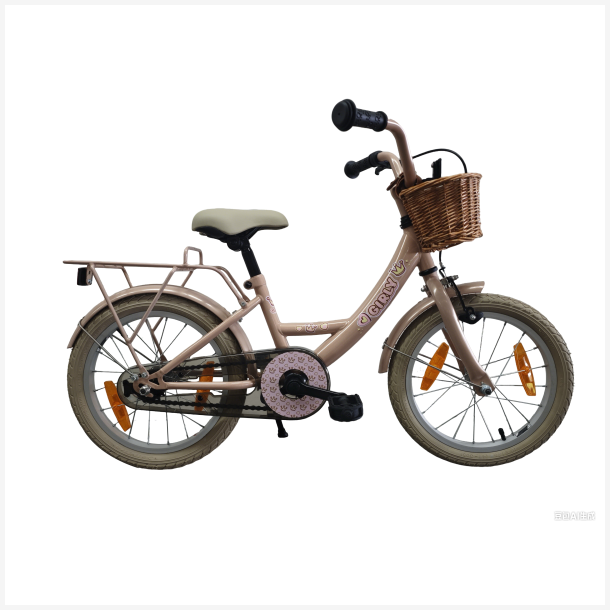 B�rnecykel Bikefun Girly 16 tommer - med kurv og fodbremse - st�vet rosa