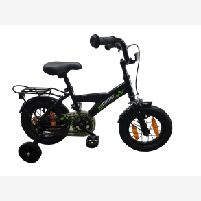 B�rnecykel Bikefun Boost 12 tommer - med st�ttehjul og bremsenav - Sort