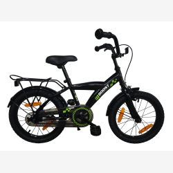 B�rnecykel Bikefun Boost 16 tommer med fodbremse - sort/gr�n