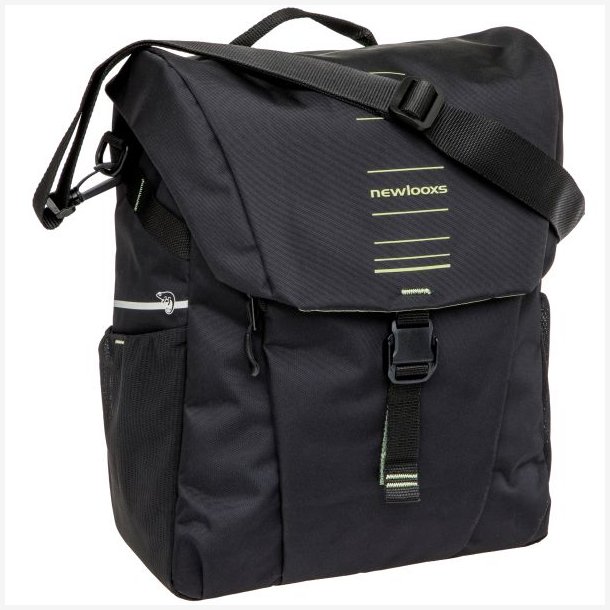 Cykeltaske New Looxs Vigo Single - 20 liter - 30 x 19 x 40 cm - sort/gr�n