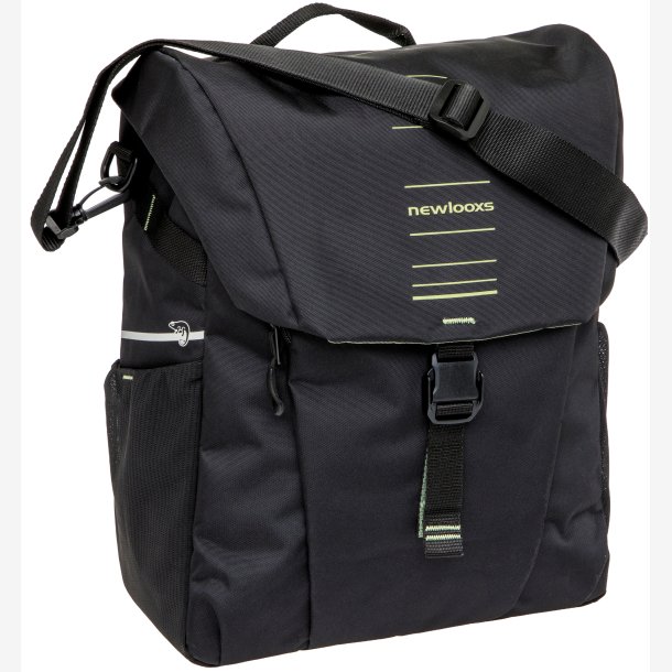 Single Pannier Bag New Looxs Vigo Single - 20 liter - 30 x 19 x 40 cm - Sort-Gr�n