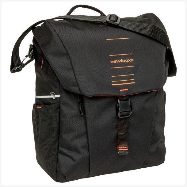 Cykeltaske New Looxs Vigo Single - 20 liter - 30 x 19 x 40 cm - sort-orange