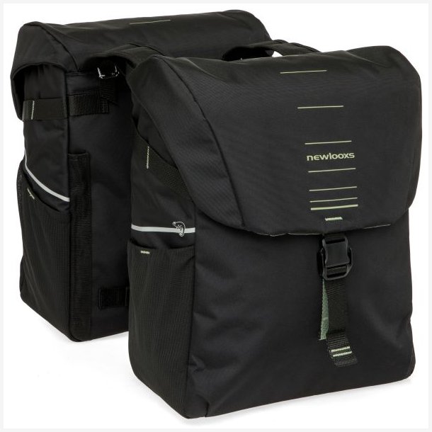 Dobbelt cykeltaske New Looxs Vigo - 40 liter - 30 x 19 x 40 cm (2x) - sort-gr�n