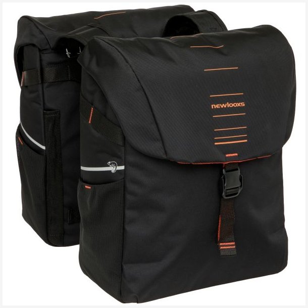 Dobbelt cykeltaske New Looxs Vigo - 40 liter - 30 x 19 x 40 cm (2x) - sort-orange