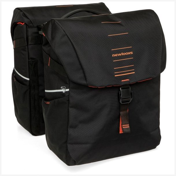 Dobbelt cykeltaske New Looxs Vigo MIK 2.0 - 40 liter - 30 x 19 x 40 cm (2x) - sort-orange