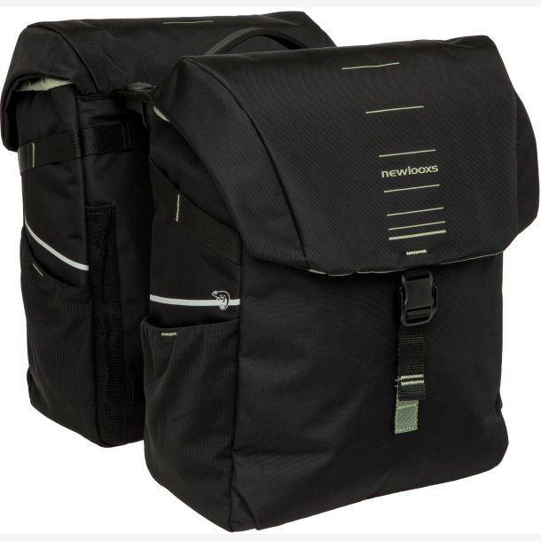 Dobbelt Tasketaske New Looxs Vigo Double RackTime 2.0 - 40 liter - 30 x 19 x 40 cm (2x) - Sort-Gr�n