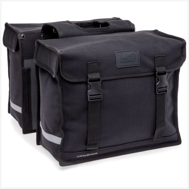Dobbelt cykeltaske New Looxs Canvas Deluxe - 46 liter - 39 x 18 x 33 cm (2x) - Sort