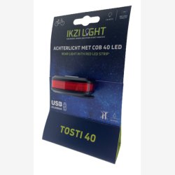 Baglygte IkziLight Tosti 40 COB LED, USB Genopladelig