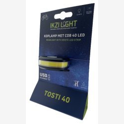 Forlygte IkziLight Tosti 40 COB LED, USB Genopladelig