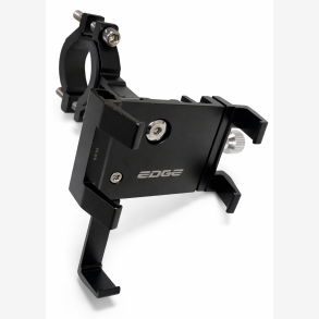 Edge Telefonholder G21 - Aluminium - 360&deg; Drejelig - Universal Styrbeslag - Ekstra Robust - Sort