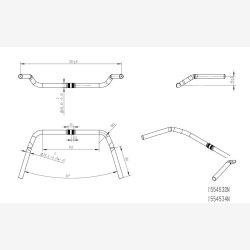 Styr Primax E Utrecht �25,4 mm 560 mm sort