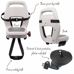 Bags�de Qibbel Junior 6+ med fodst�tter, sikkerhedssele og beskyttelsesplade - Beige/Brun