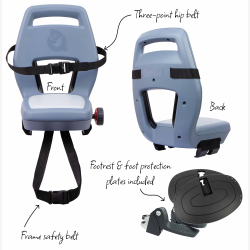 Bags�de Qibbel Junior 6+ med fodst�tter, sikkerhedssele og beskyttelsesplade - Bl�