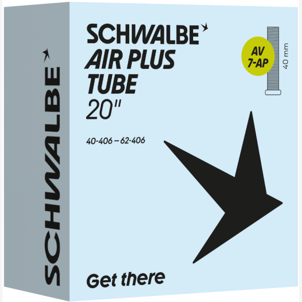 Slange Schwalbe Air Plus AV7-AP 20" 40/62-406 - 40mm ventil