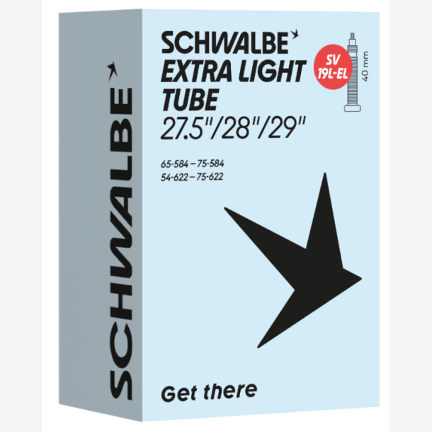 Slange Schwalbe Extra Light SV19L-EL 27,5"/28"/29" / 54-75-584/622 mm - 40 mm ventil