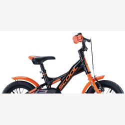 XXlite 12" drengecykel i aluminium, med fodbremse - sort/orange