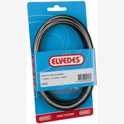 Throttle Cable Set Cpl. Elvedes 1700mm / 2250mm Galvanized - Black (blister)