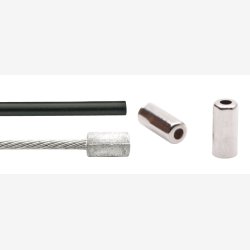 Throttle Cable Set Elvedes 1700mm / 2250mm extra Flexible - Galvanized - Black (blister)