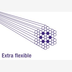 Throttle Cable Set Elvedes 1700mm / 2250mm extra Flexible - Galvanized - Black (blister)