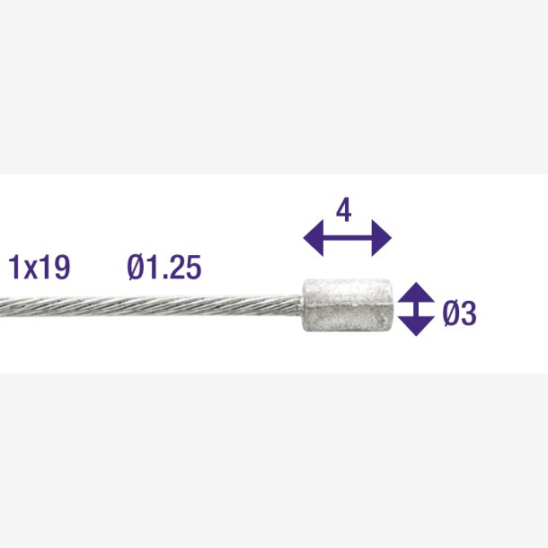 Internal Throttle Cable Universal Elvedes 2250mm 7,7 wire V-niples (blister)