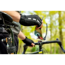 Mirage fingerl�se cykelhandsker i lycra med gelpuder - st�rrelse S - sort